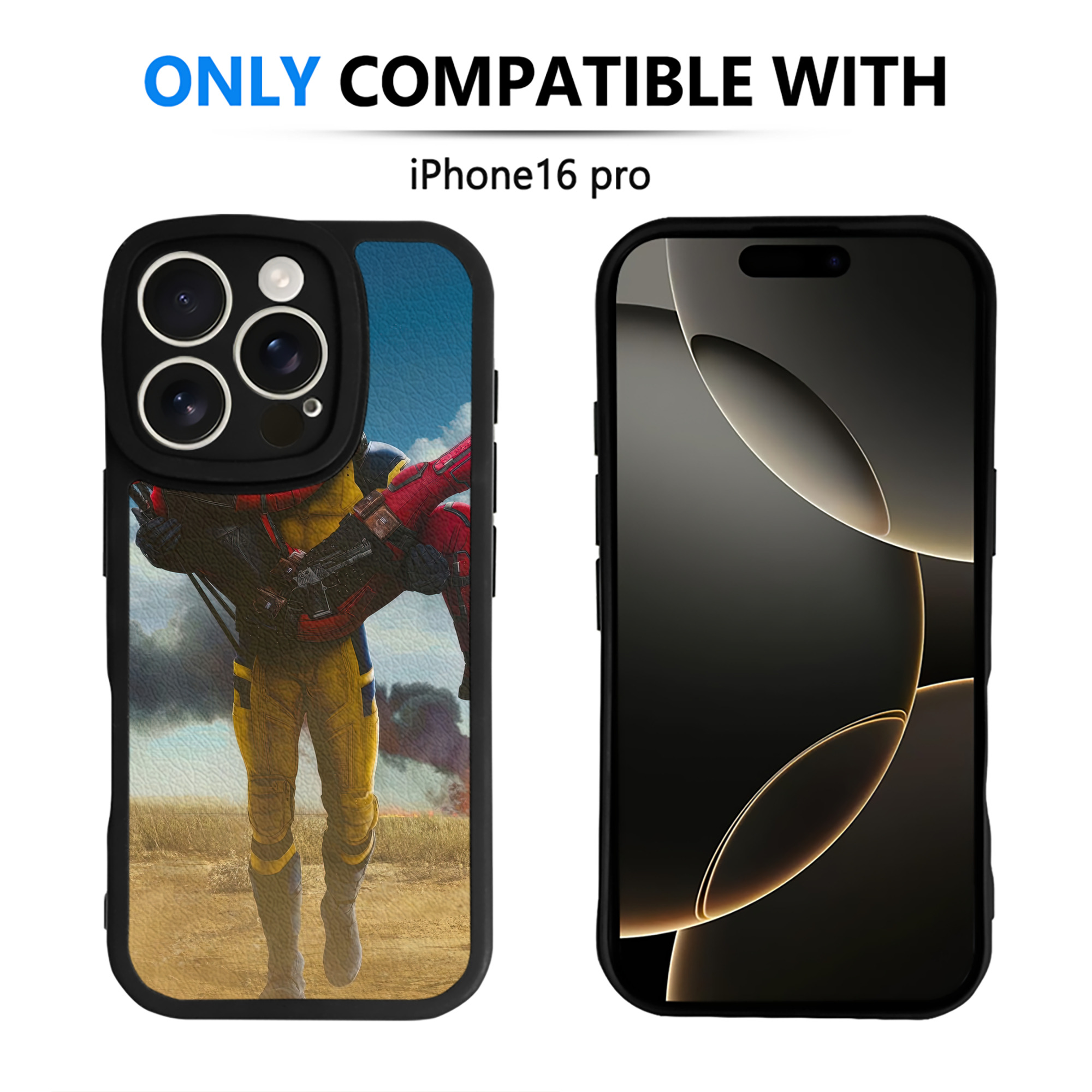 （画像用） Deadpool デッドプール 【iPhone 16シリーズ対応】シリコンスマホケース（レザー調） 材質：シリコン